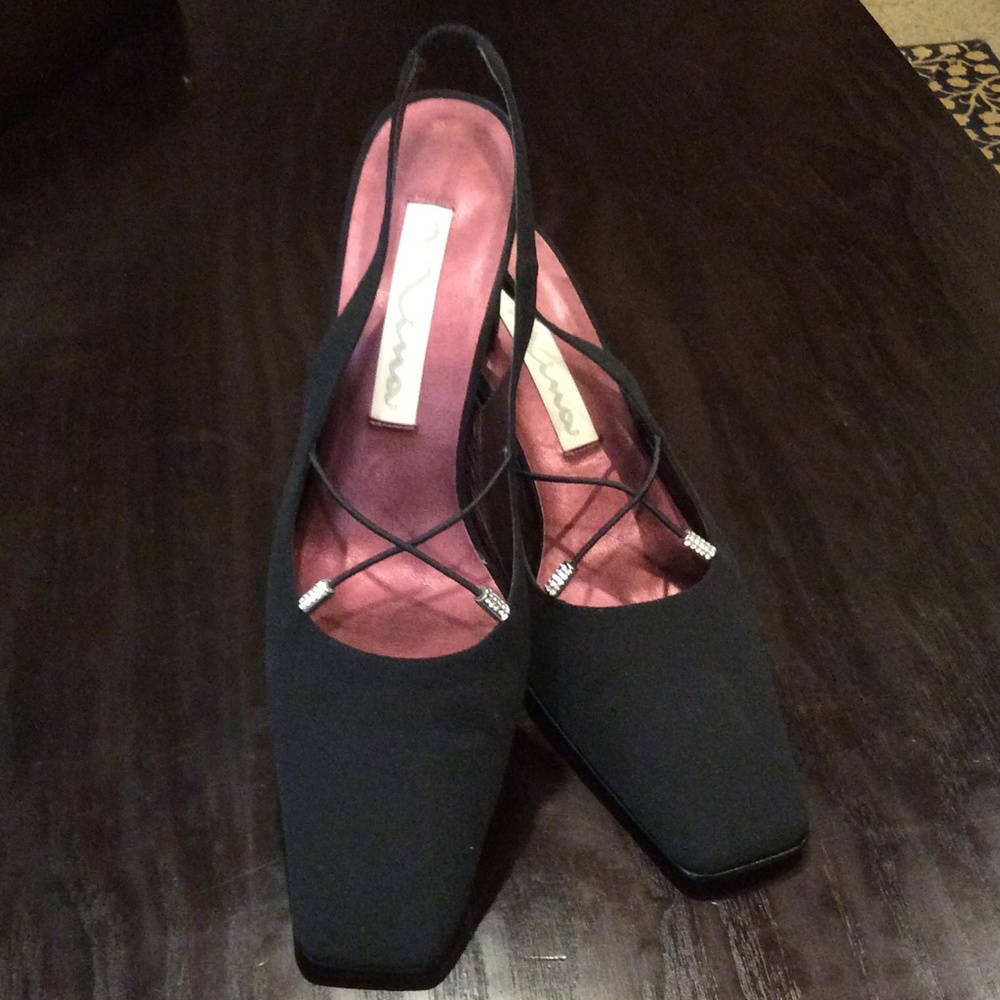 COPY - Nina slingback black evening shoes